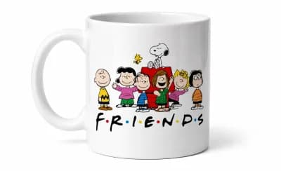 Taza Cerámica Blanca Snoopy Peanuts Friends 350 Ml
