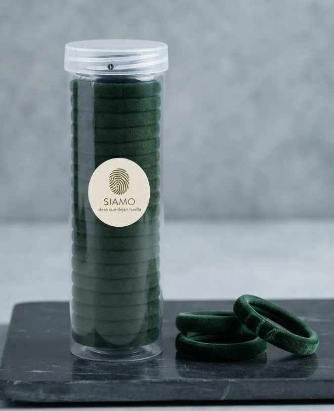 Ligas Para Cabello Elásticas X20 Con Frasco Siamo