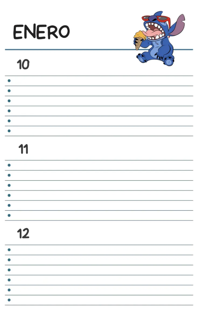 Agenda Stitch Personalizada 2027