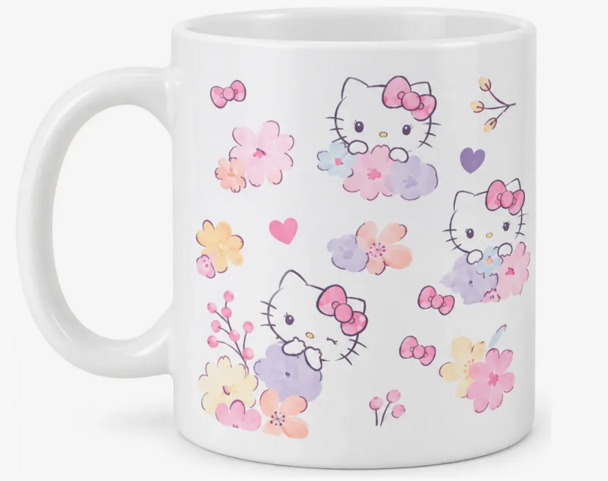 Taza personalizada Hello Kitty flores