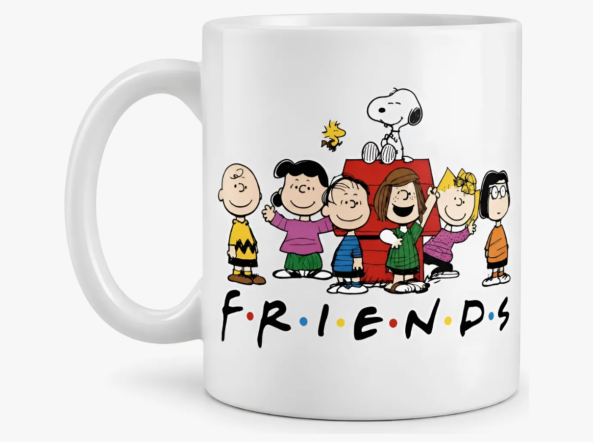 Taza Blanca Snoopy Peanuts Friends personalizada