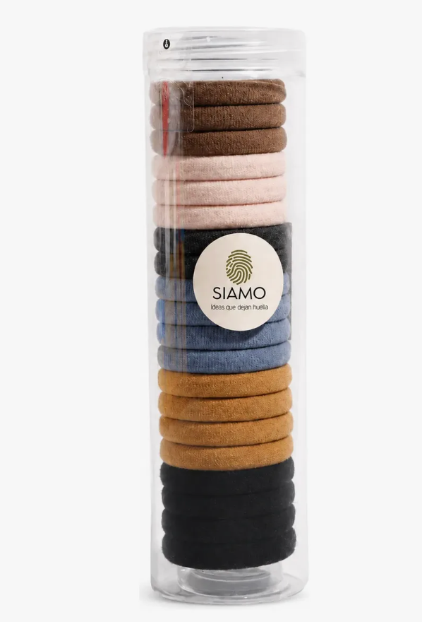 Ligas Para Cabello Elásticas X20 Con Frasco Siamo