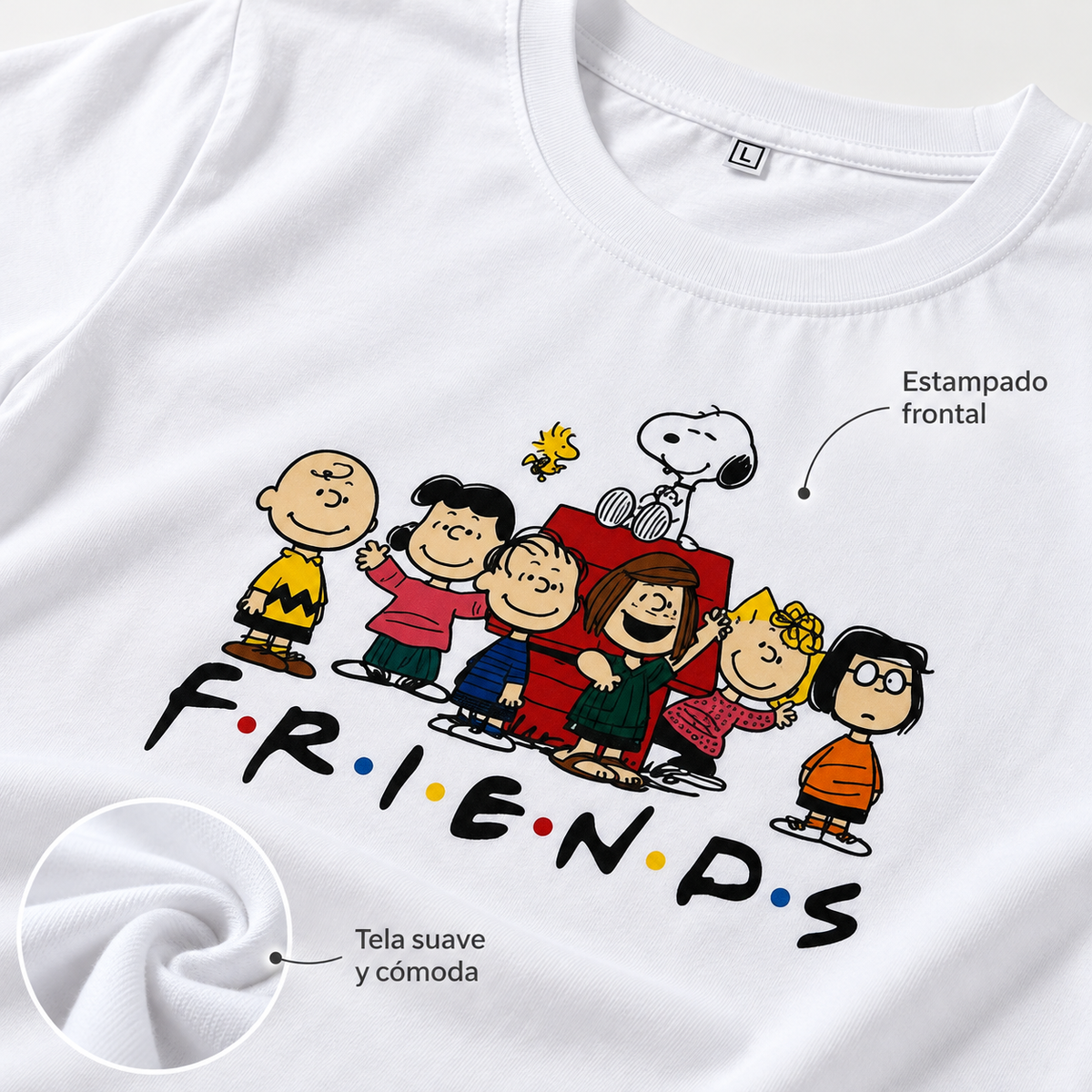 Polo Estampado Snoopy Peanuts Friends Unisex S, M, L, Xl